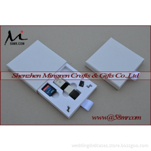 Wholesale Fabric Linen USB SD CF Memory Card Storage Packing Box Case holder